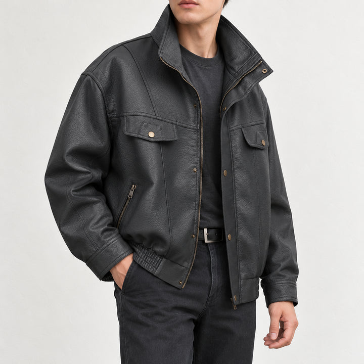 Riderline Matte Bomber Jacket — Gray