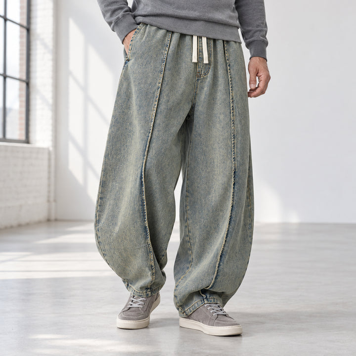 Sunday Balloon-Leg Denims — Gray