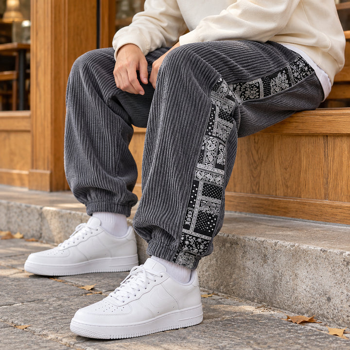 Bandera Paisley Corduroy Joggers — Gray
