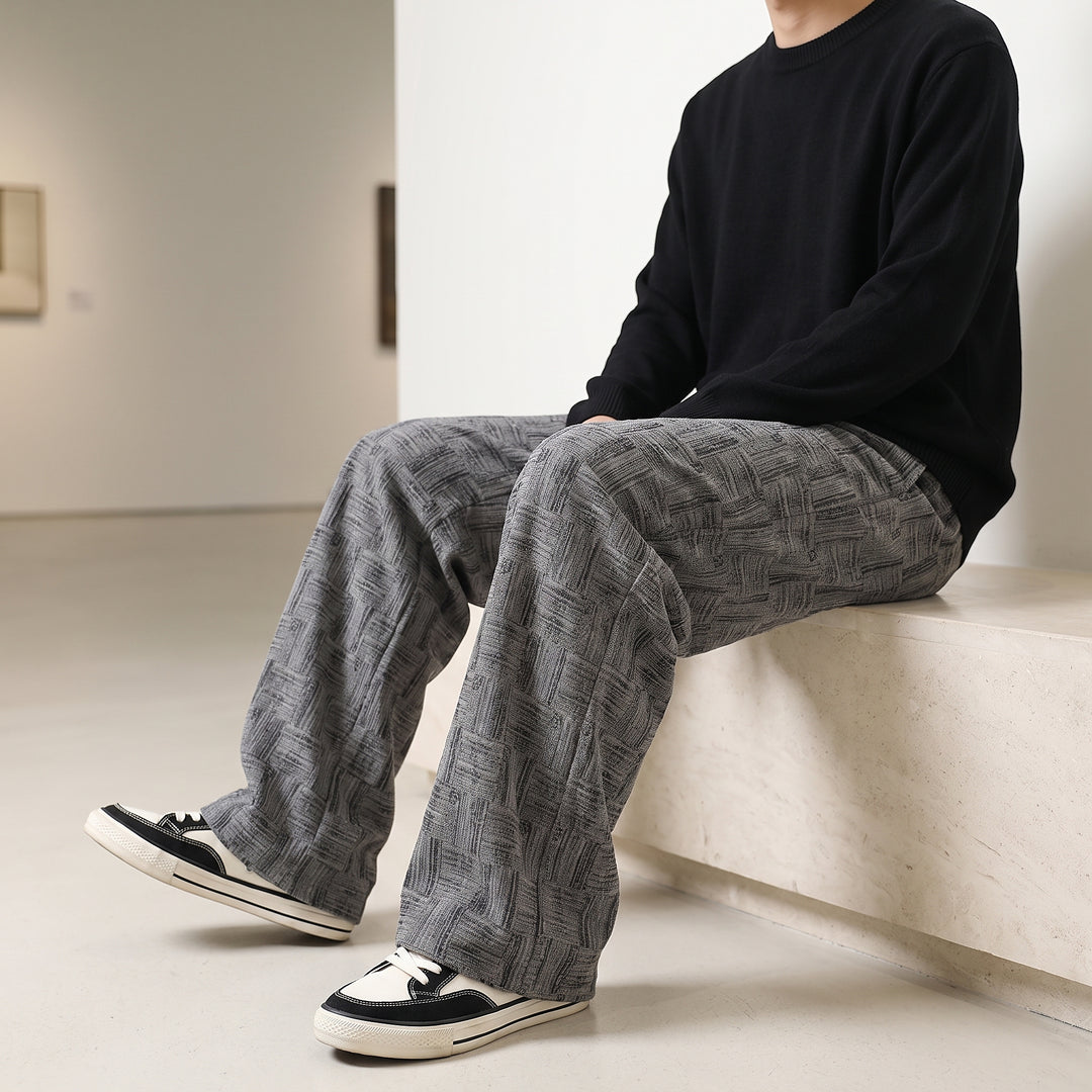 Parquet Corduroy Wide-Leg — Gray
