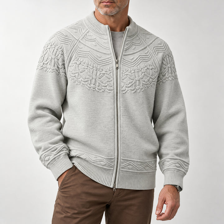 Bergen Textured Knit Jacket — Gray