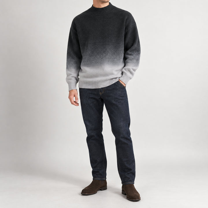 Ombré Knit Crewneck — Gray