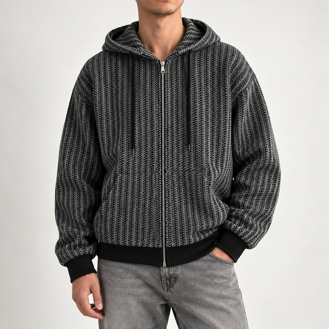 Thornton Knit Hooded Jacket — Gray