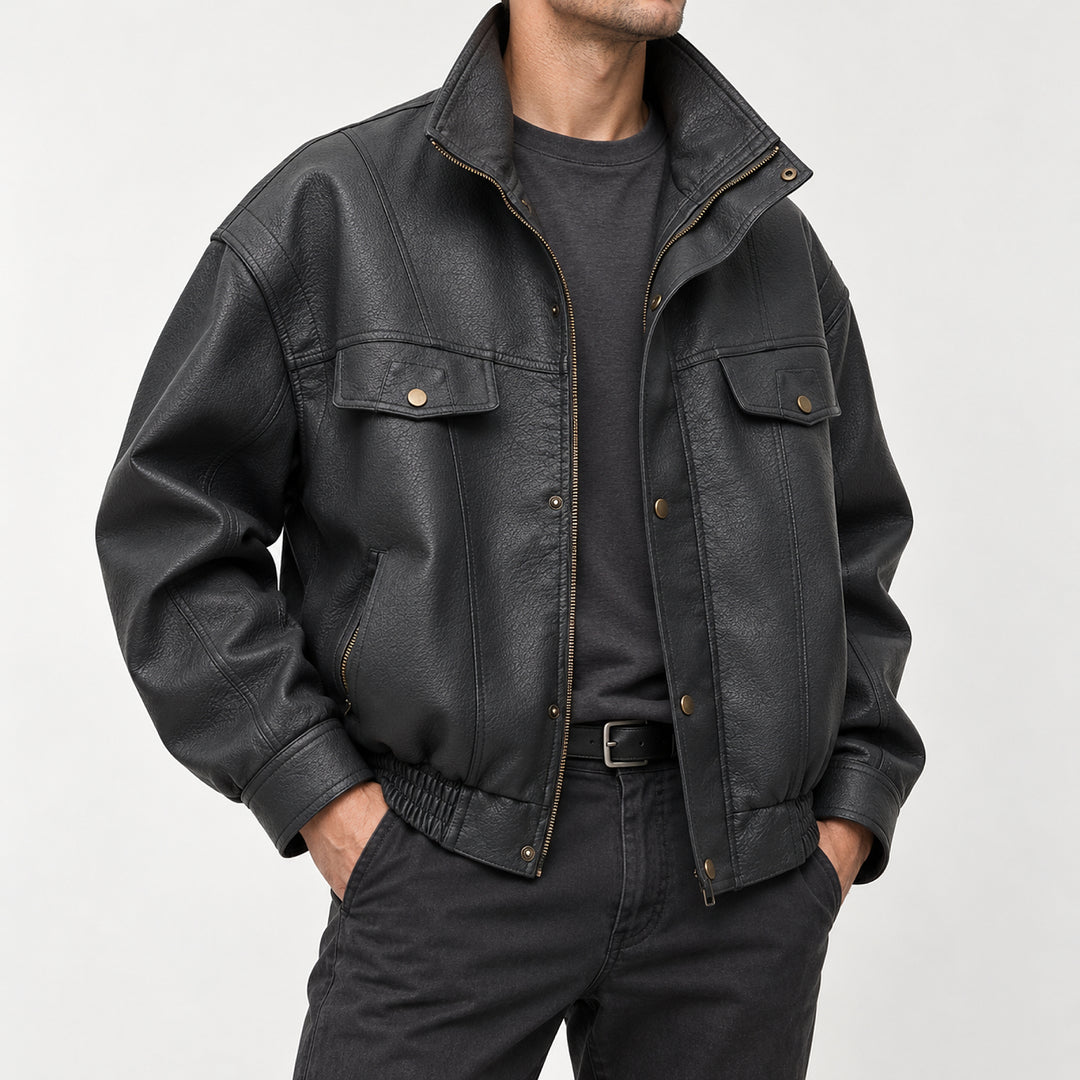 Riderline Matte Bomber Jacket — Gray