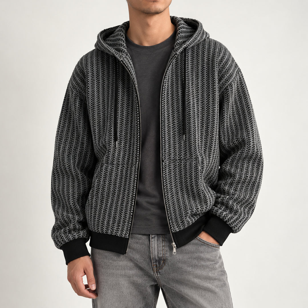 Thornton Knit Hooded Jacket — Gray