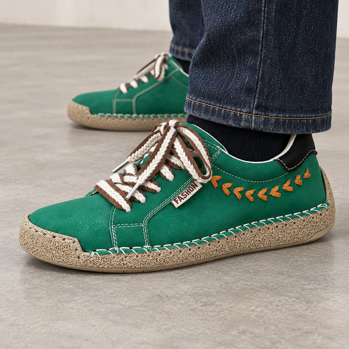 Arlo Hand-Stitched Sneaker — Green