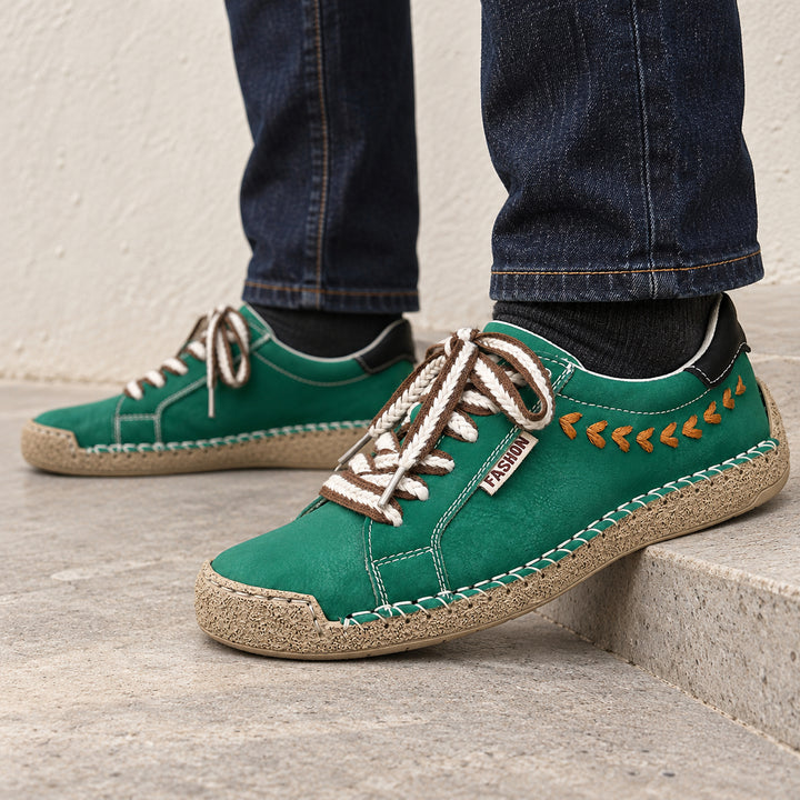 Arlo Hand-Stitched Sneaker — Green