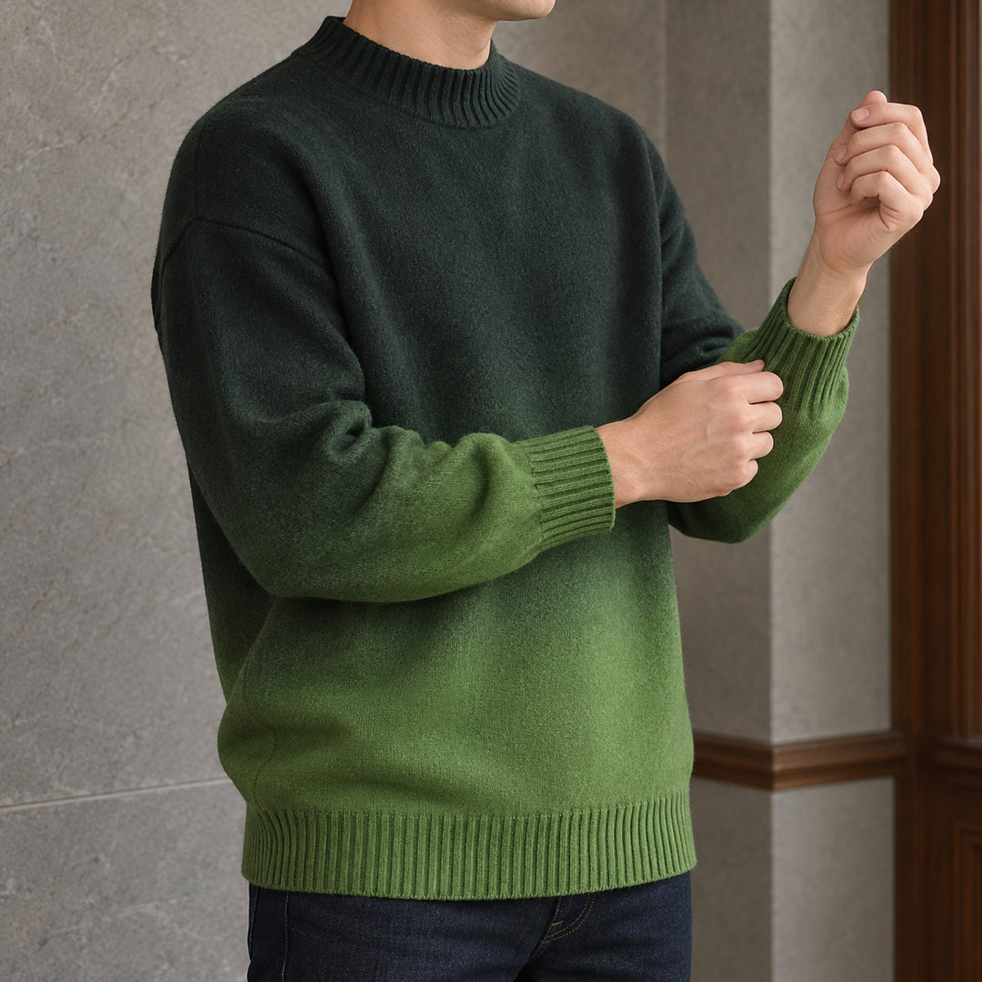 Ombré Knit Crewneck — Green