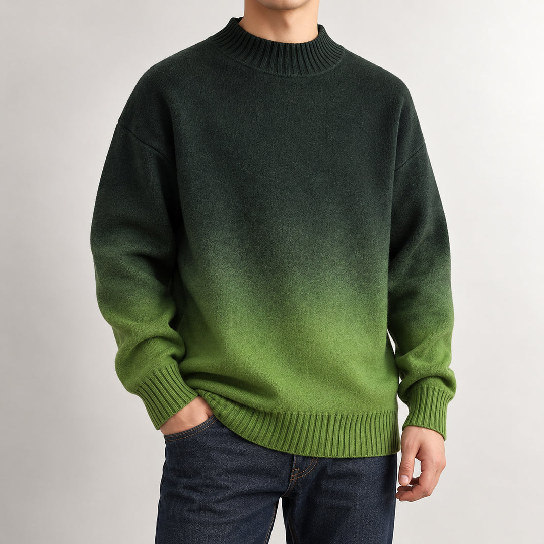 Ombré Knit Crewneck — Green