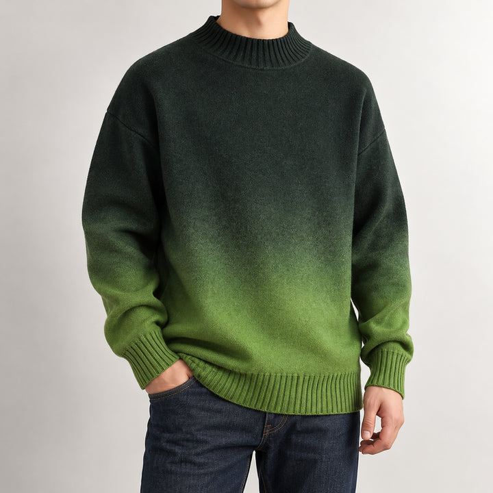 Ombré Knit Crewneck — Green