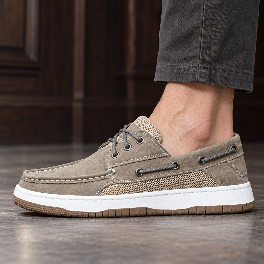Hyannis Suede Deck Sneaker — Khaki