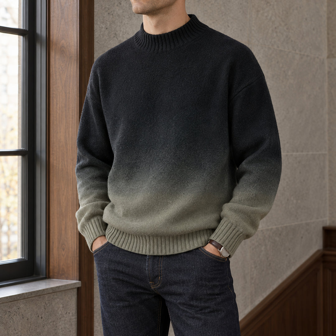 Ombré Knit Crewneck — Khaki