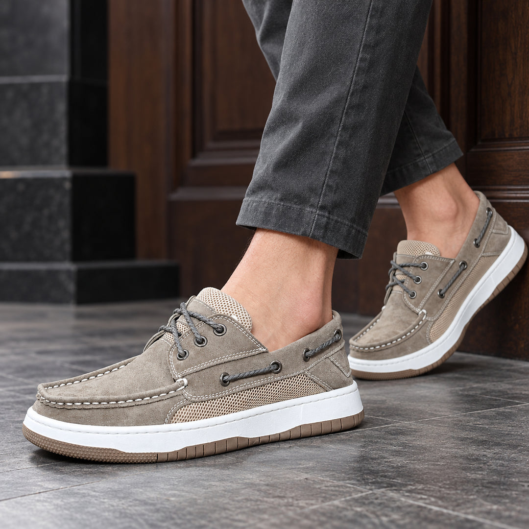 Hyannis Suede Deck Sneaker — Khaki