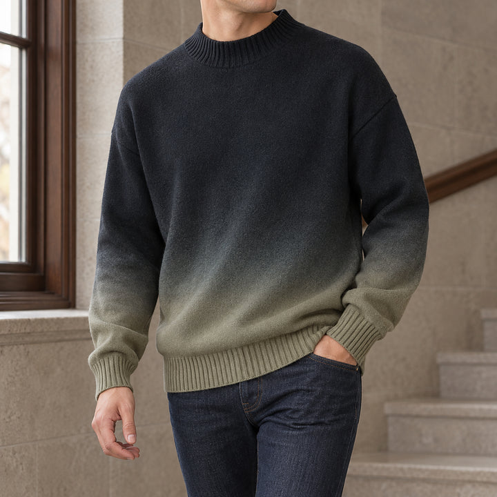 Ombré Knit Crewneck — Khaki