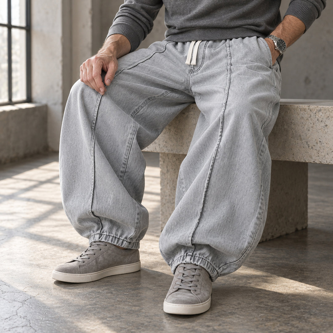 Sunday Balloon-Leg Denims — Light Blue