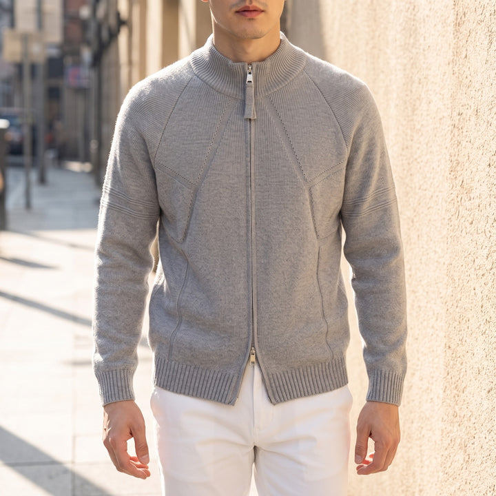 Alpine Knit Jacket — Light Gray