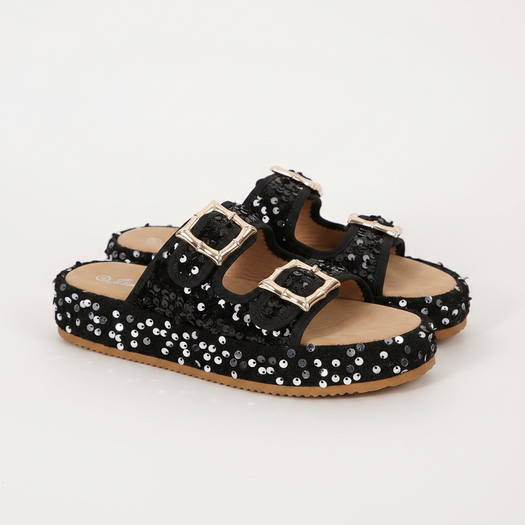 Fiorella Sequin Sandals