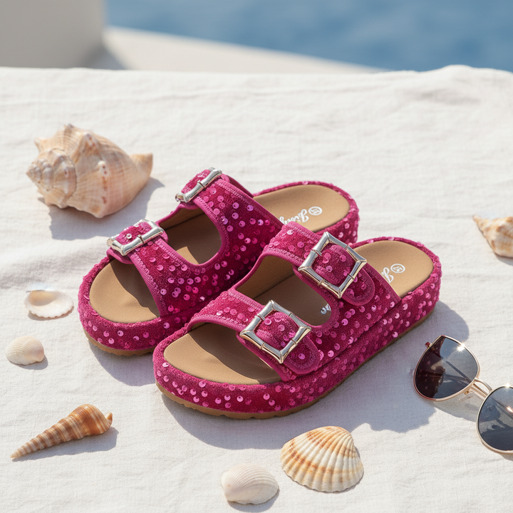 Fiorella Sequin Sandals