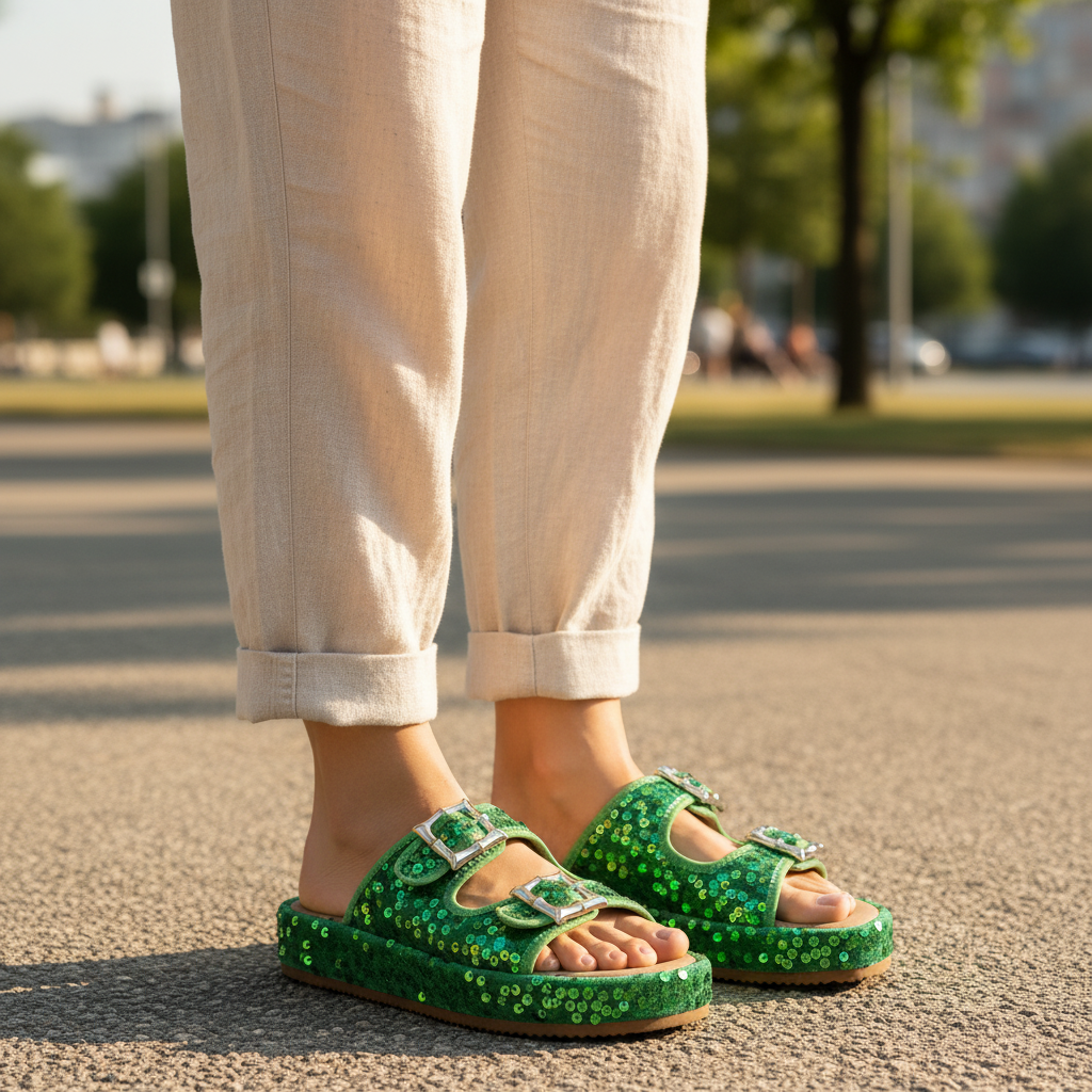 Fiorella Sequin Sandals