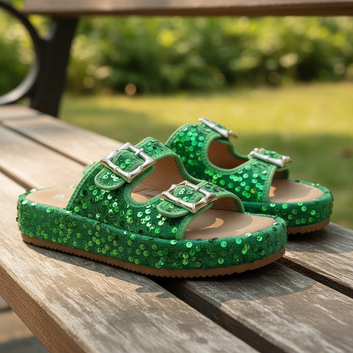 Fiorella Sequin Sandals