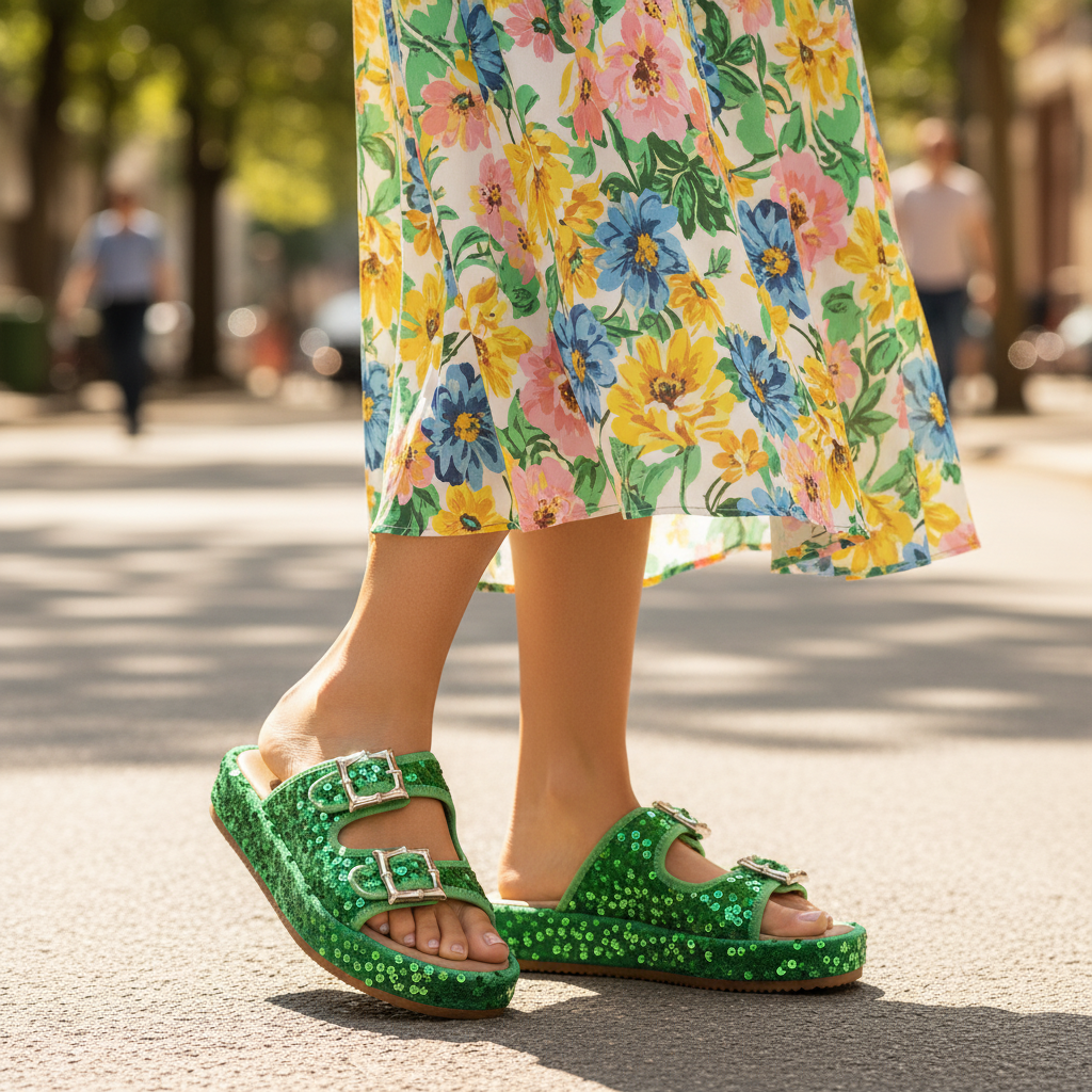 Fiorella Sequin Sandals