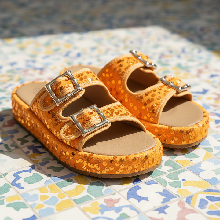 Fiorella Sequin Sandals