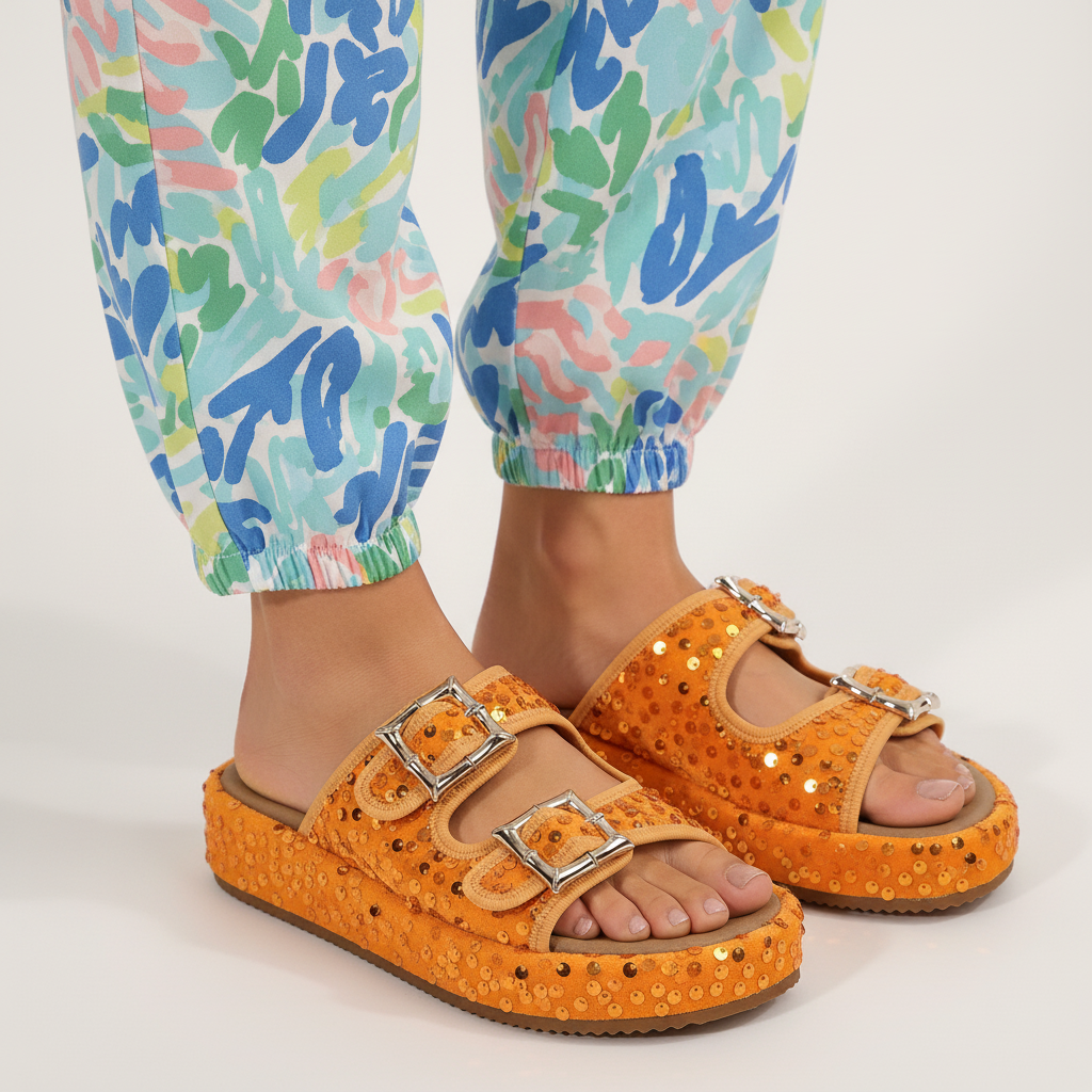 Fiorella Sequin Sandals