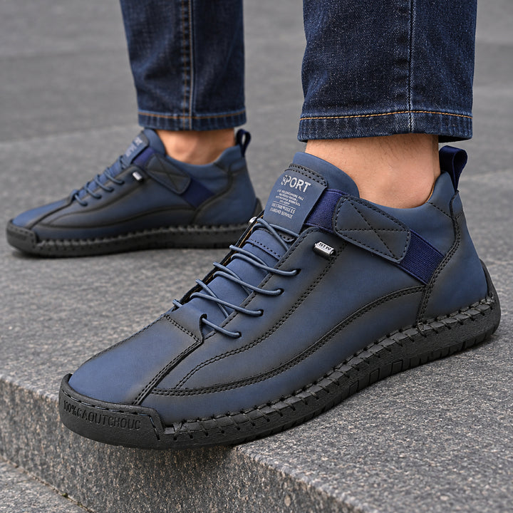Wexford Hand-Stitched Leather Sneaker — Navy