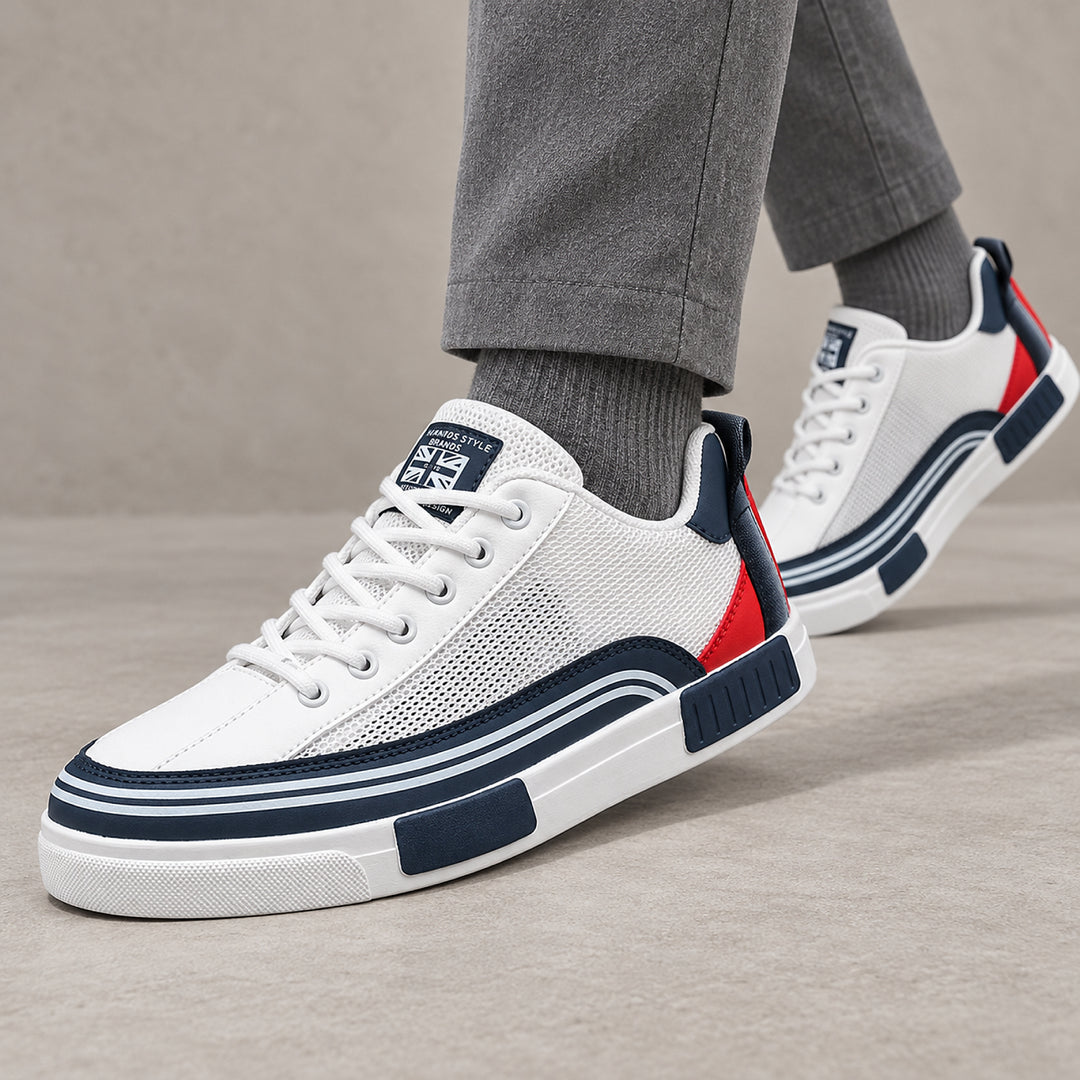 Ashworth Striped Court Sneaker — Navy