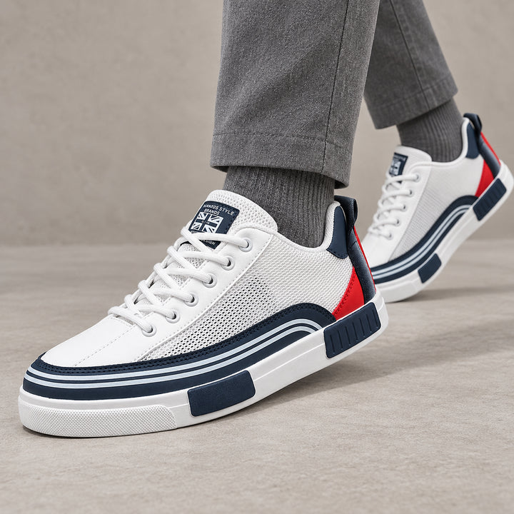Ashworth Striped Court Sneaker — Navy