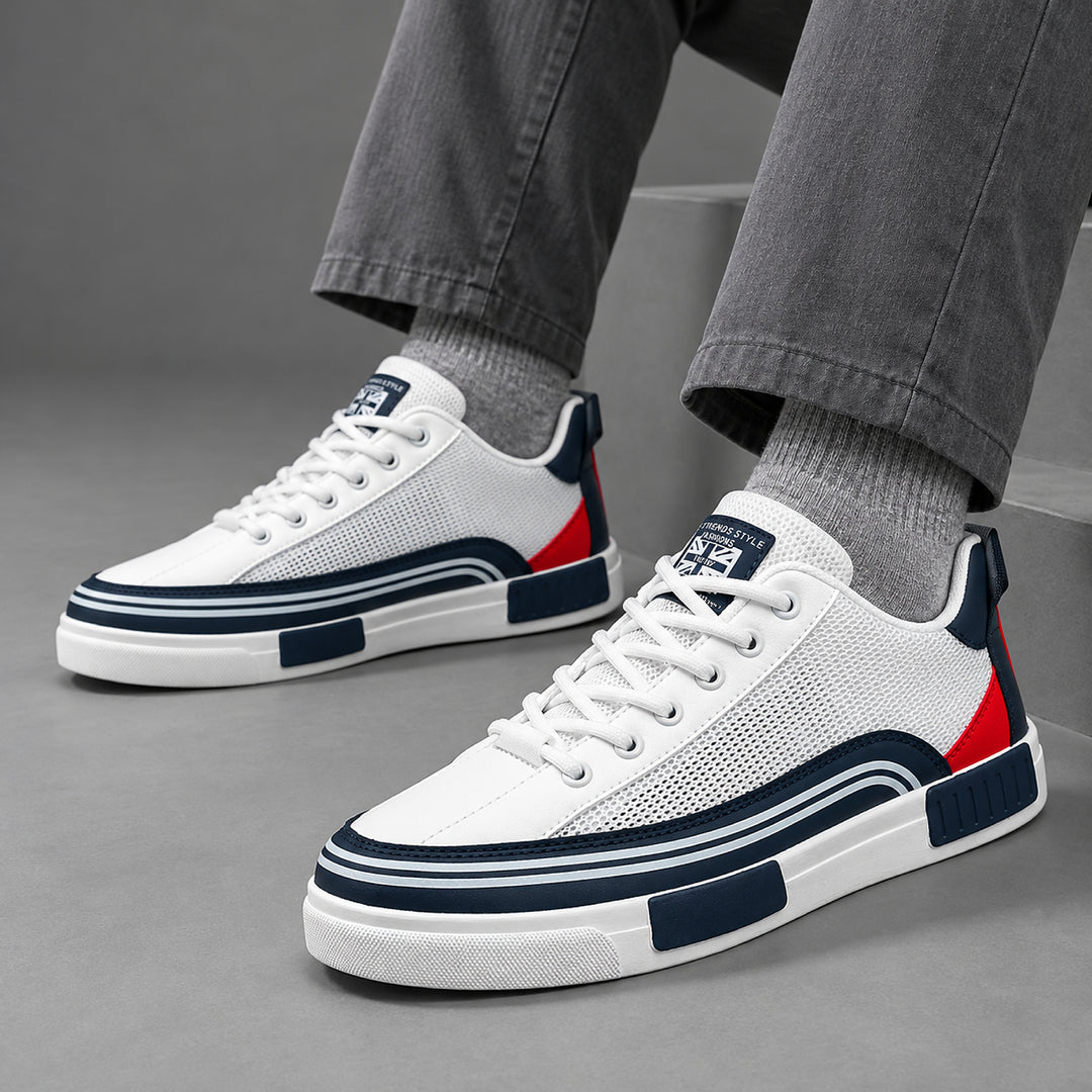 Ashworth Striped Court Sneaker — Navy