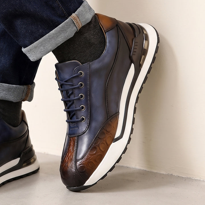 Bremont Patina Leather Sneaker — Navy