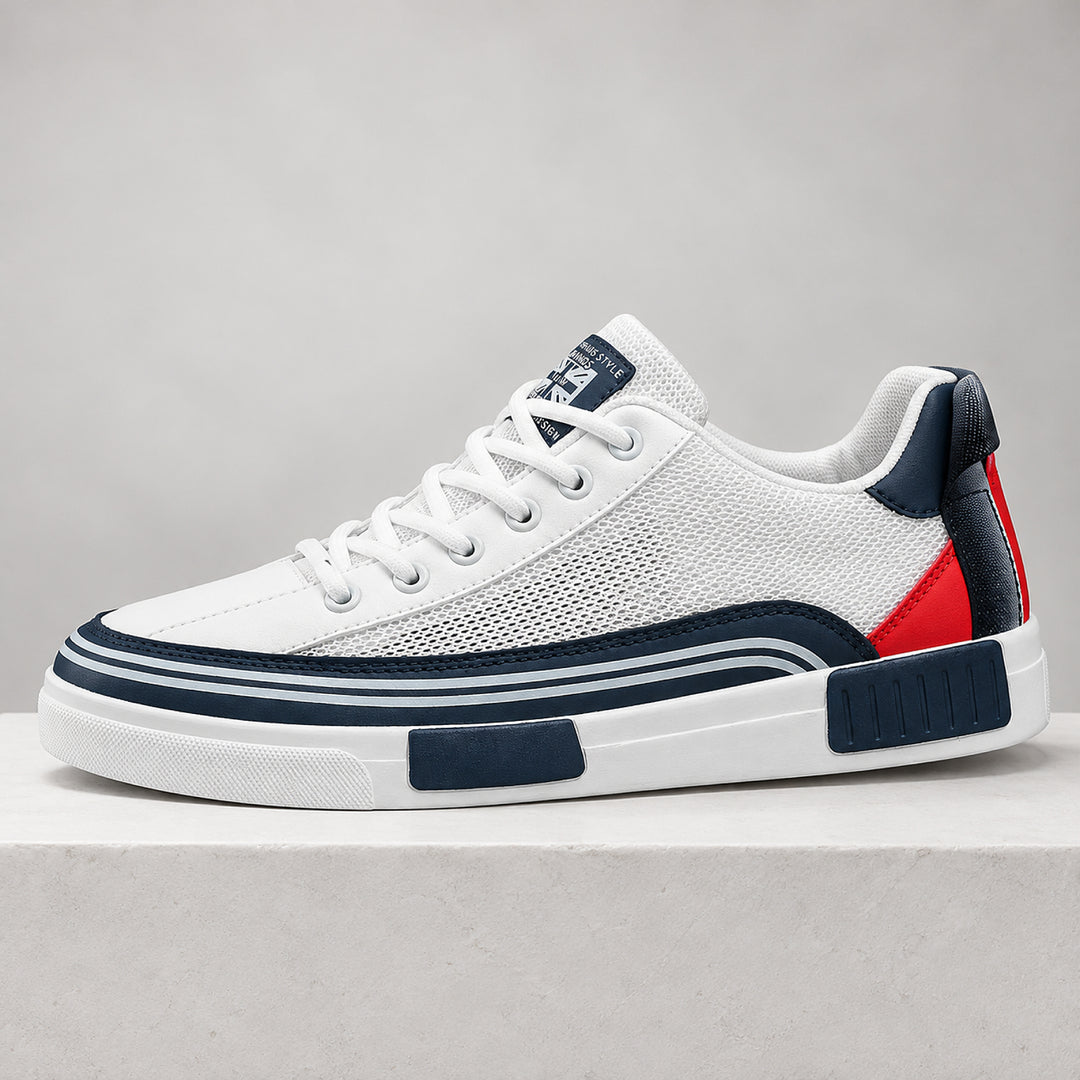 Ashworth Striped Court Sneaker — Navy