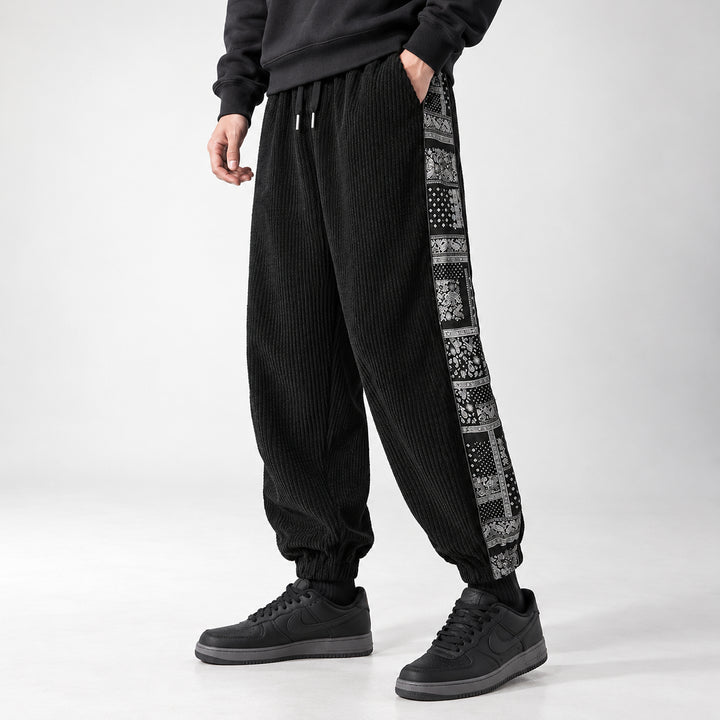 Bandera Paisley Corduroy Joggers — Navy