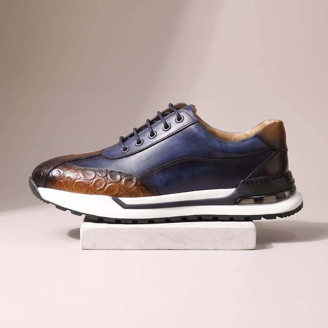 Bremont Patina Leather Sneaker — Navy