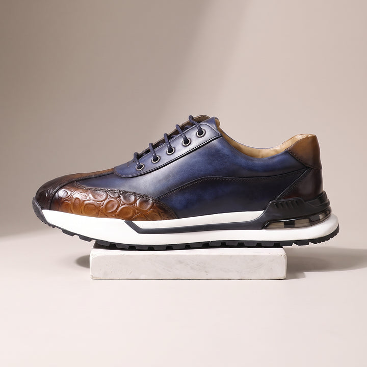Bremont Patina Leather Sneaker — Navy