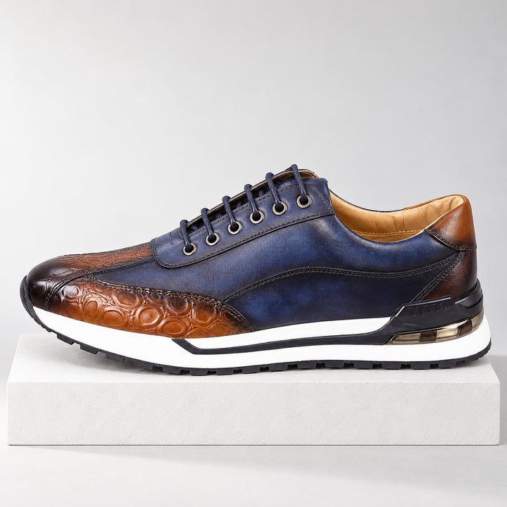 Bremont Patina Leather Sneaker — Navy