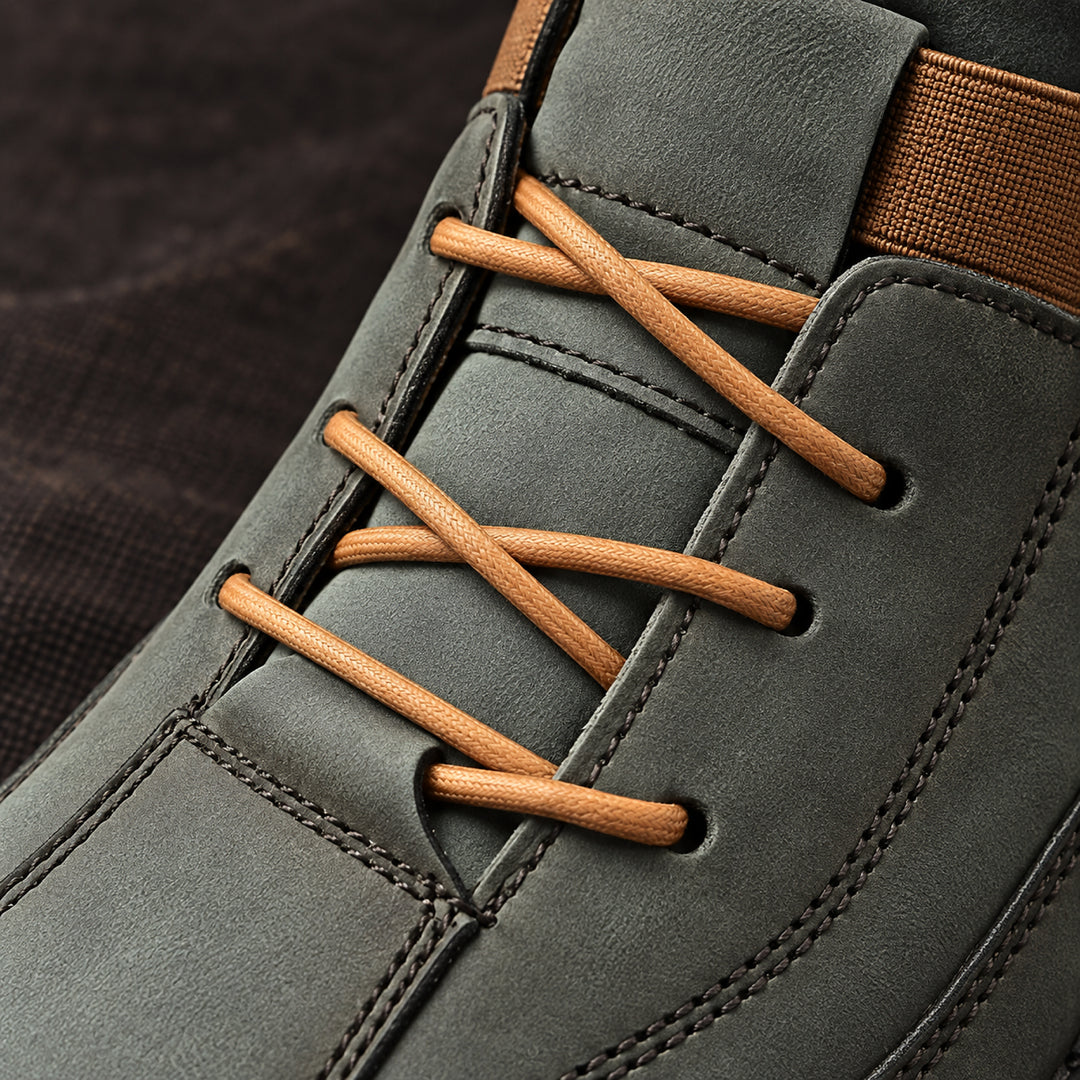 Wexford Hand-Stitched Leather Sneaker — Olive