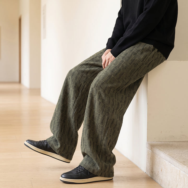 Parquet Corduroy Wide-Leg — Olive