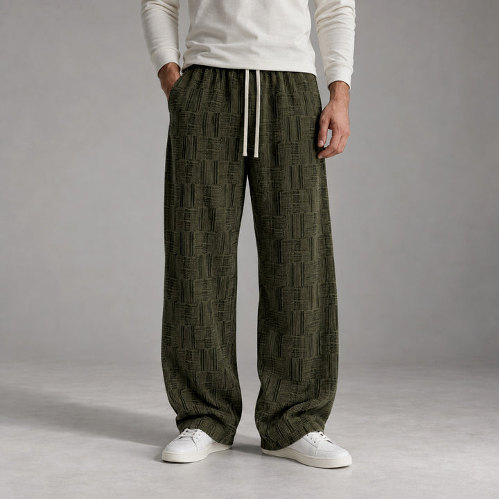 Parquet Corduroy Wide-Leg — Olive