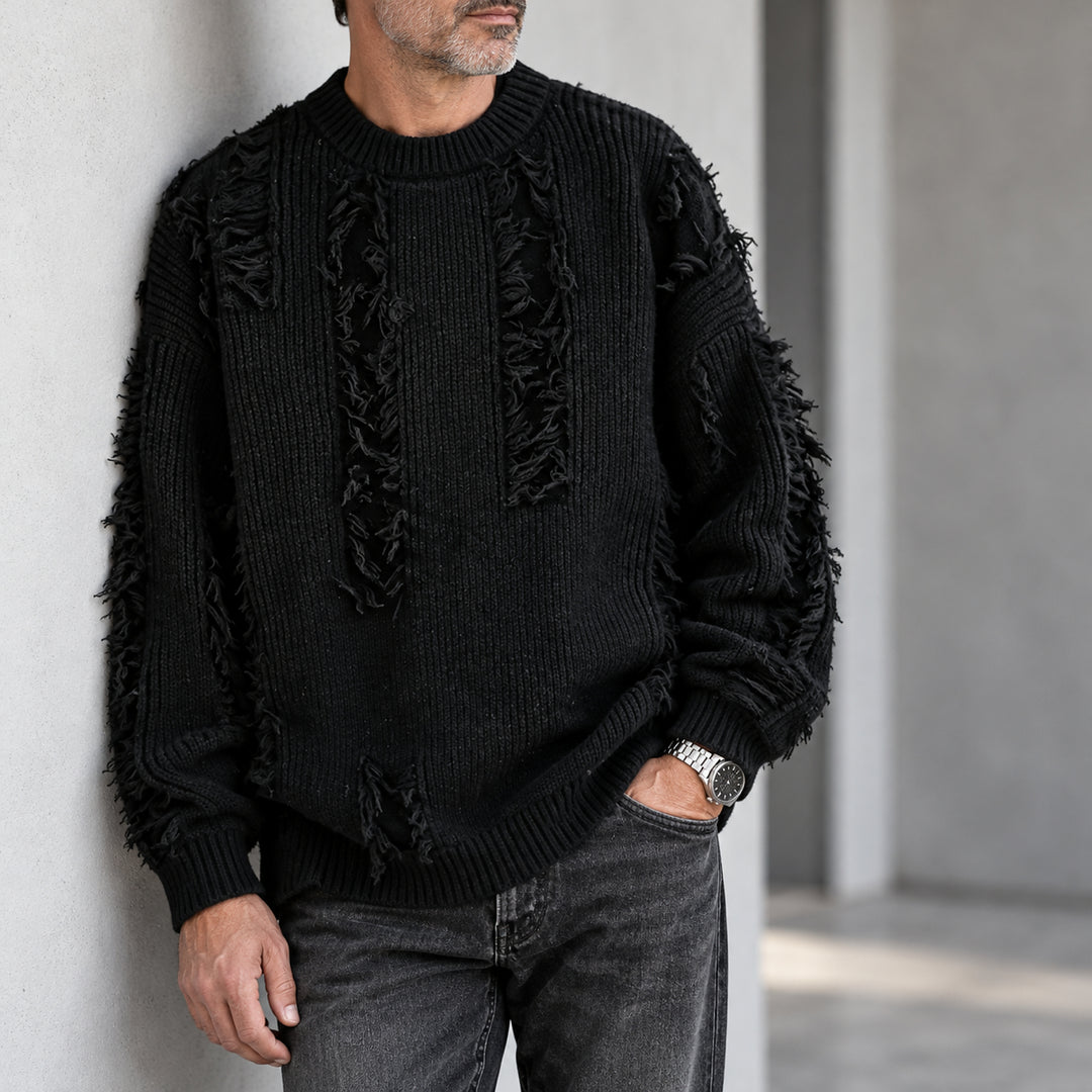 Mercer Distressed Fringe Sweater