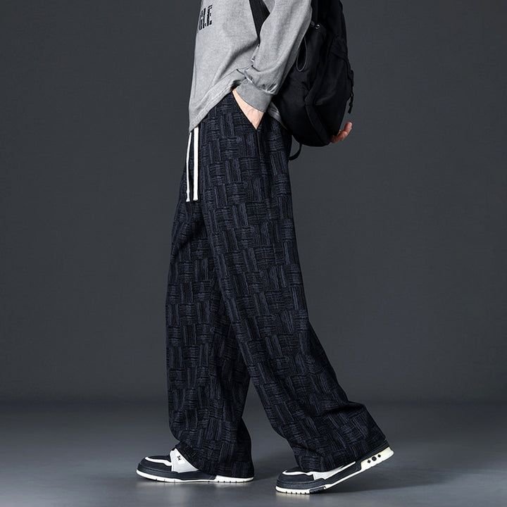Parquet Corduroy Wide-Leg — Black
