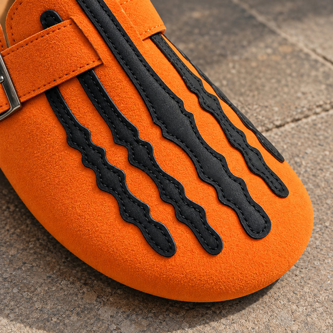Marrow Buckle Clog Mule — Pumpkin Orange