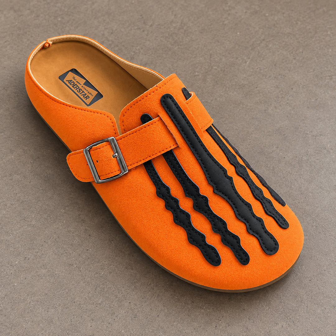 Marrow Buckle Clog Mule — Pumpkin Orange
