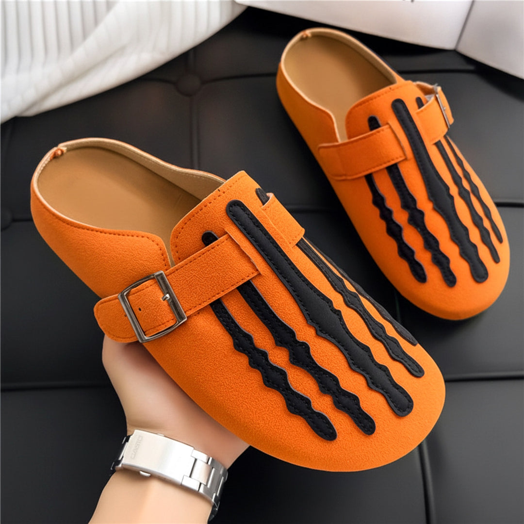 Marrow Buckle Clog Mule — Pumpkin Orange