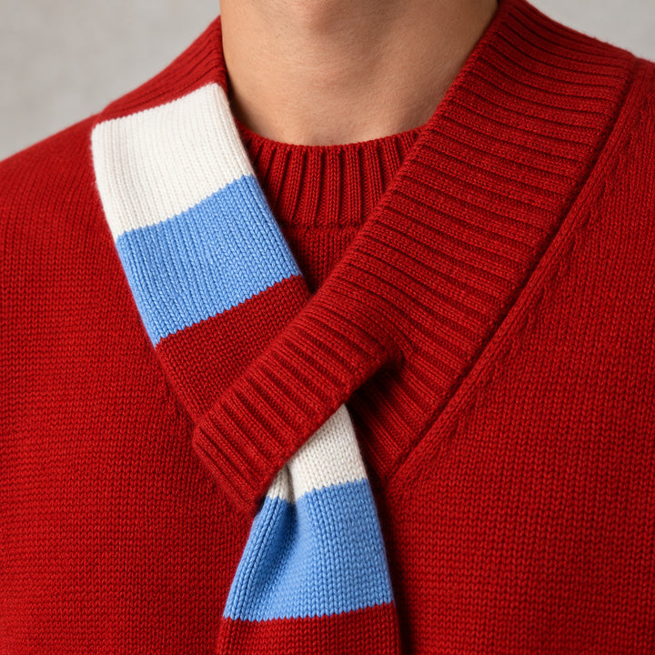 Mairano Knit Sweater — Red