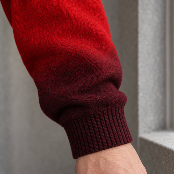 Ombré Knit Crewneck — Red