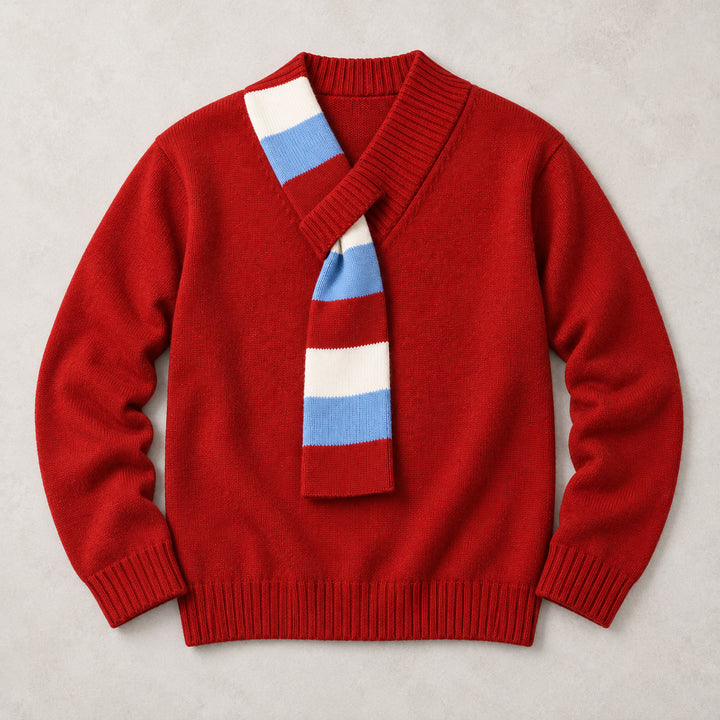 Mairano Knit Sweater — Red