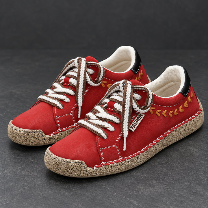 Arlo Hand-Stitched Sneaker — Red