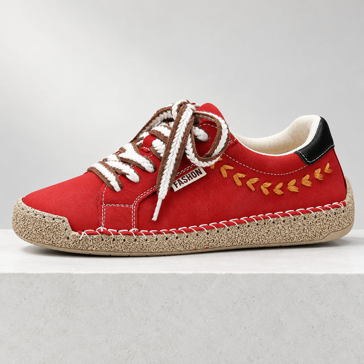 Arlo Hand-Stitched Sneaker — Red